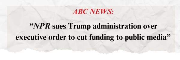 NPR sues Trump administration over executive order cutting public media