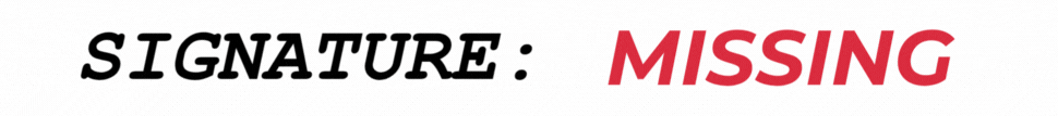 Signature missing