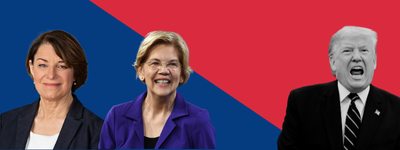 Elizabeth Warren, Amy Klobuchar & Donald Trump